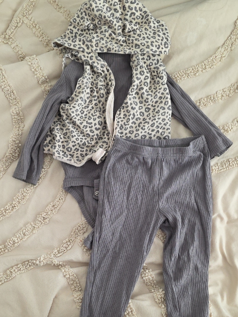 Carter's Soft Ribbed Baby Set in Mauve Gray